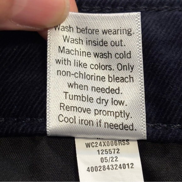 NWT Croft & Barrow Navy Blue Corduroy Pants Mid Rise Straight Leg Size 14 Short - Picture 7 of 7